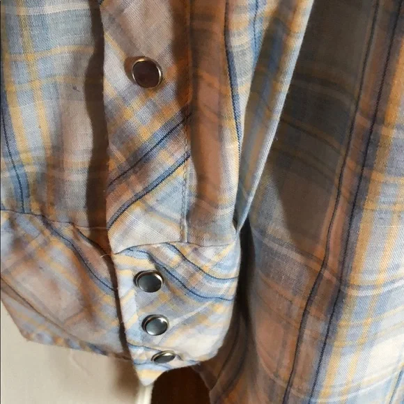 Vintage Miller Western Wear Pearl Snap Plaid Shirt Men’s Size 17-34 - Picture 6 of 8